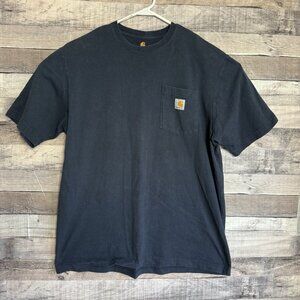 Carhartt Shirt Mens Large Blue Short Sleeve Classic Fit Pocket Tee Workwear